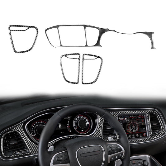 Carbon Fiber Center Console Dashbaord Cover Trim for Dodge for Challenger 15-2024 15