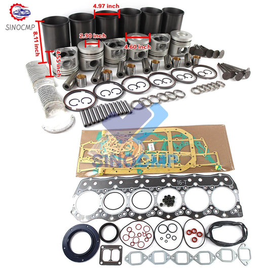 Engine Overhaul Rebuild Kit for Mitsubishi for Hyundai Kobelco ME072062 6D16T 6D16