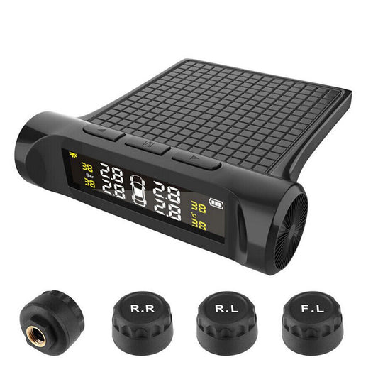 LCD Digital Display Car TPMS Tire Pressure Temp Monitor System w/External Sensor