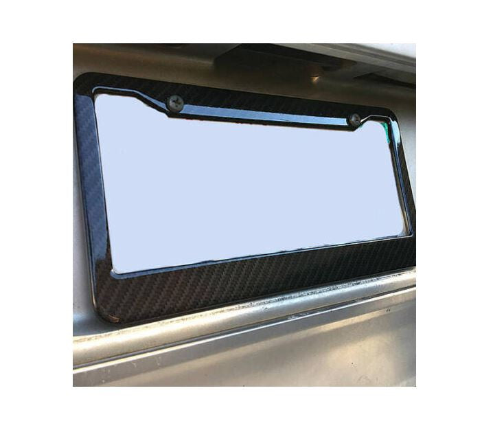 Suitable for modern car license plate frame cover caps, trunk black carbon fiber