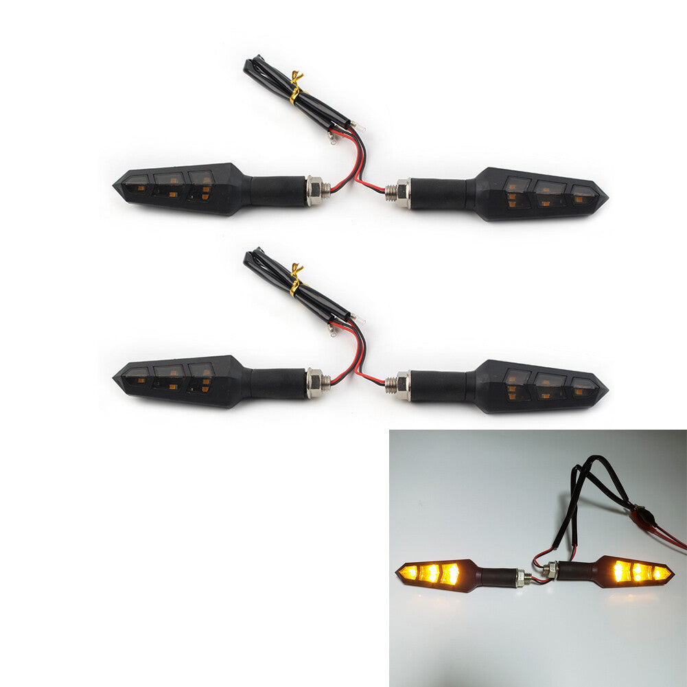 4x Universal 6 LED Motorcycle Motorbike Turn Signal Indicators Light Lamp Amber