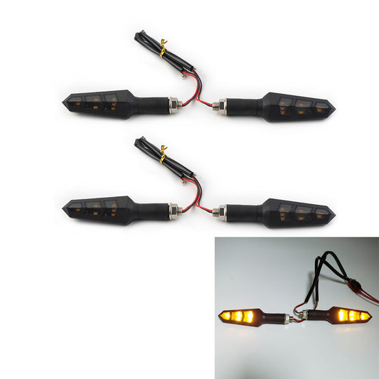 4x Universal 6 LED Motorcycle Motorbike Turn Signal Indicators Light Lamp Amber