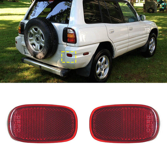 2-piece rear bumper reflector light set (LH=RH) suitable for 1994-1996-2005 for Toyota Rav4 models.