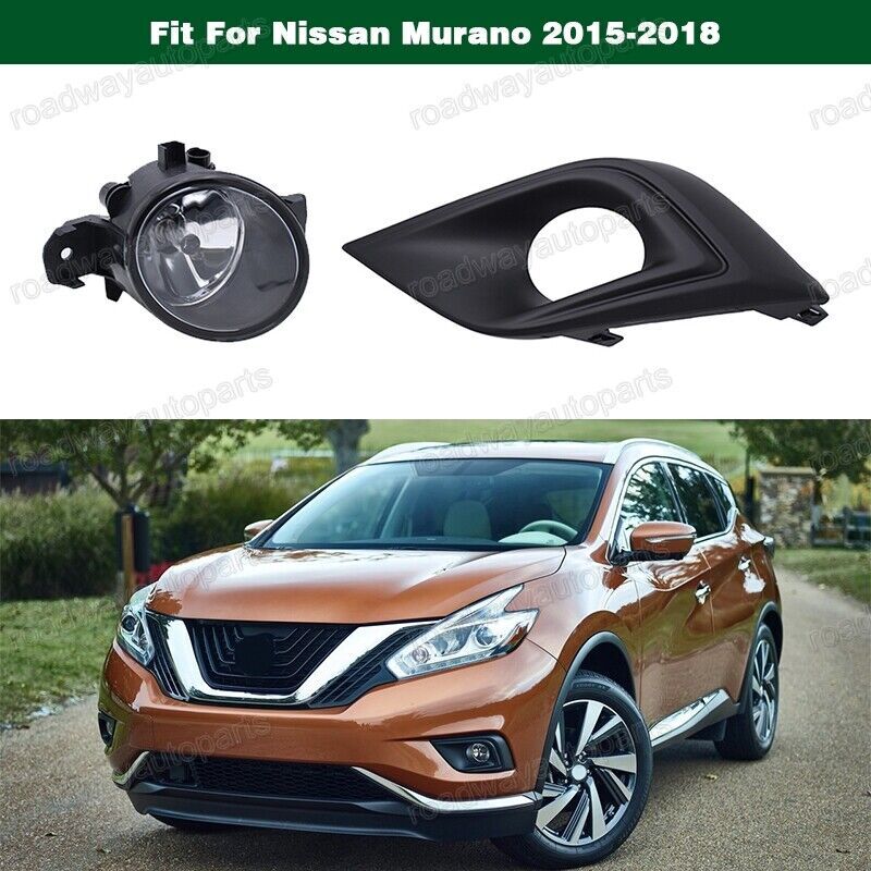 Left Side Fog Light Driving Lamp w/Bezel Cover+Bulb for Nissan Murano 2015-2018