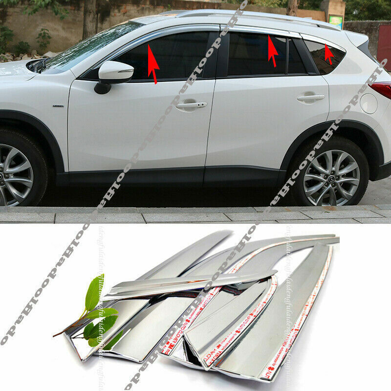 for Mazda CX-5 2012-2016 silver Window Wind Visors Sun Rain Guard Vent Deflector