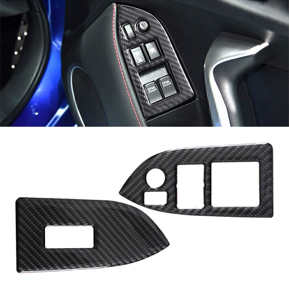 RHD carbon fiber interior window switch button cover trim for Subaru BRZ for Toyota