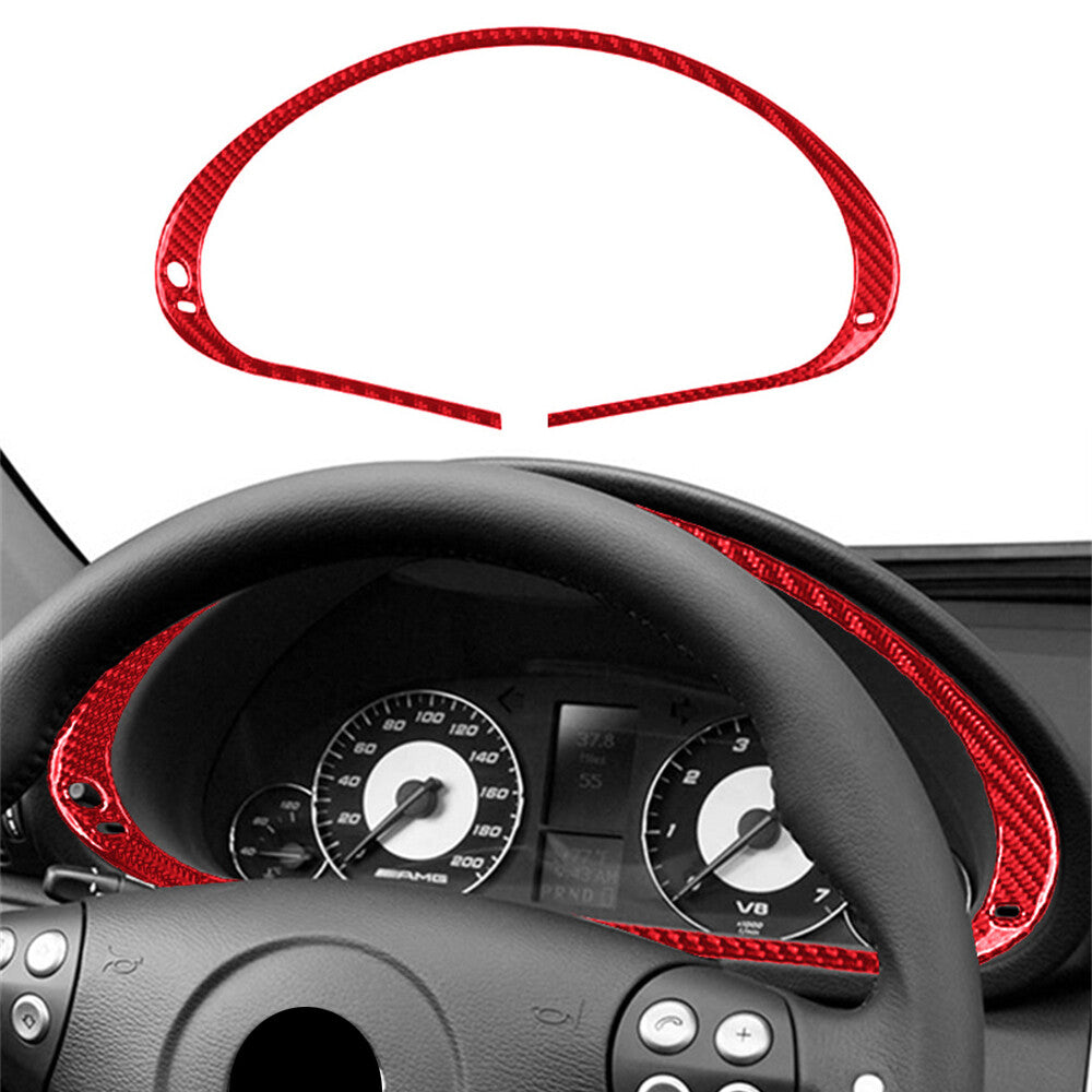 Red Carbon Fiber Dashboard Speedmeter Panel Trim for Benz C Class W203 2005-2007