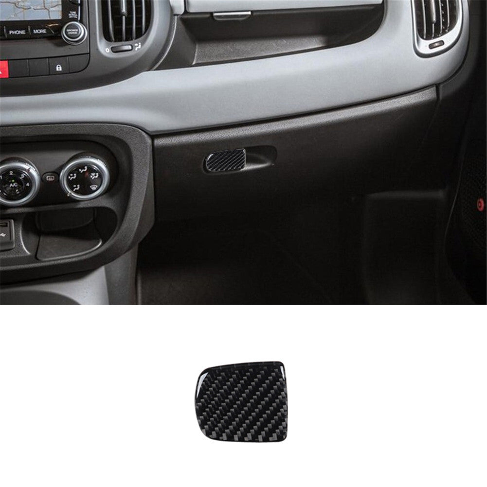 Carbon Fiber Interior Decor Glove Box Handle Cover Trim for Fiat 500L 2014-2017
