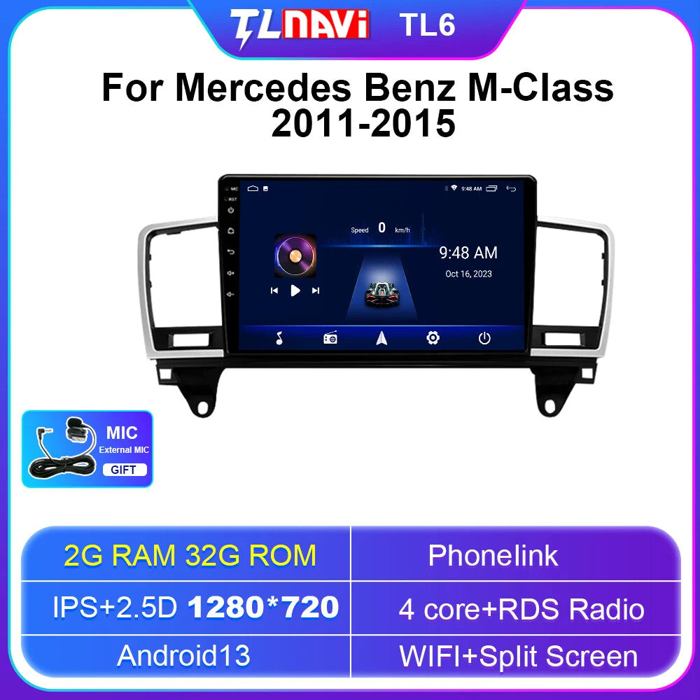 Car Radio for Mercedes for Benz M-Class W166 2011-2015 GPS Multimedia Player Screen