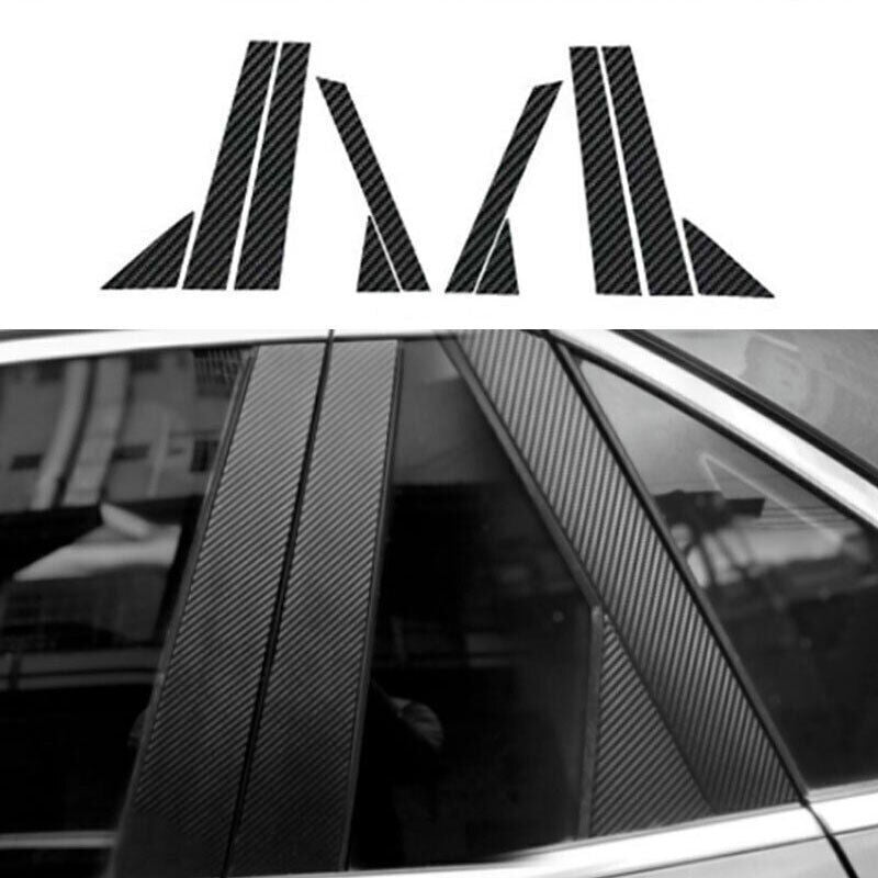10X Carbon Fiber Pillar Posts Cover Window Door Trim Sticker for Audi Q5 2018-22