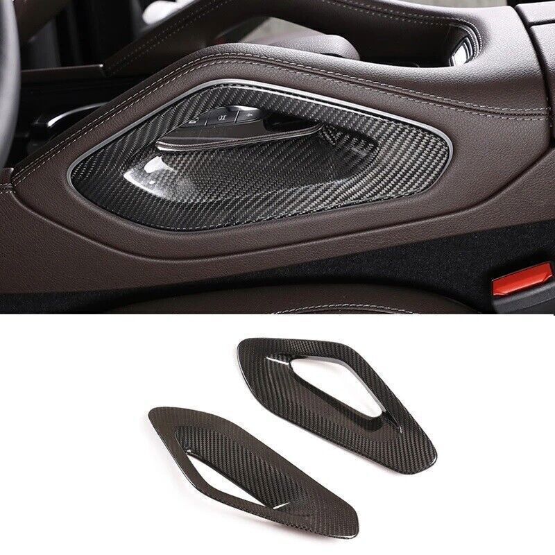 Carbon Fiber Look Gear Shift Both Side Frame Trim for Mercedes-Benz GLE 2020-23