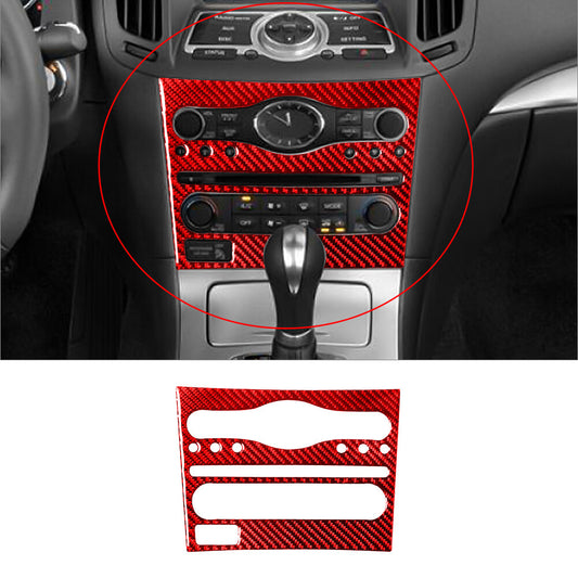 Red Carbon Fiber Console W/O Navigaiton Cover Trim for Infiniti G37 2010-2013