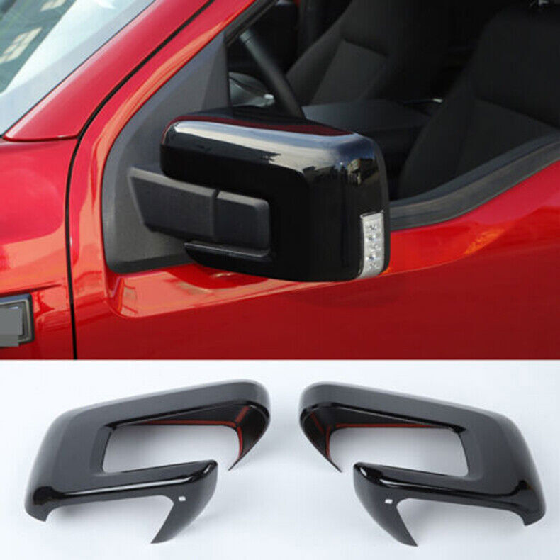 for Ford F150 F-150 2021-2023 Gloss Black Side Door Rearview Mirror Cover Caps