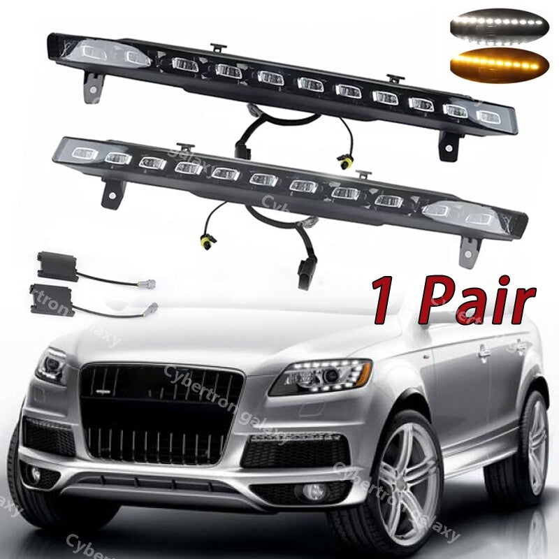 LED DRL daytime running lights and turn signals for Audi Q7 2010-2015