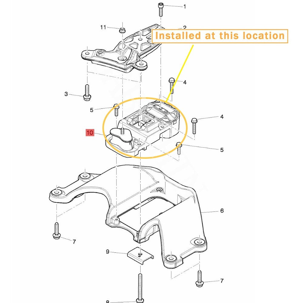 Equipment Manufacturer ( ): 3W0399151- (This refers to a rubber bracket for Bentley Transmission Support.)