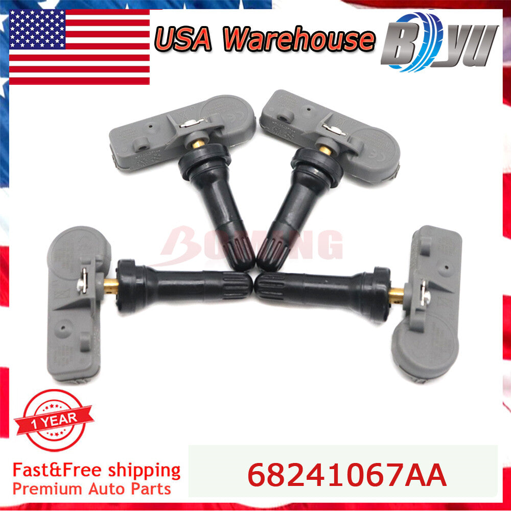 New Tire Pressure Sensor TPMS 68241067AA for Jeep for Dodge for Ram for Chrysler 433MHz 4PCS