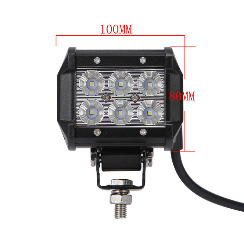 Waterproof Motorcycle 18W LED Driving Fog Spot Spotlight Lamp Flood Beam Light
