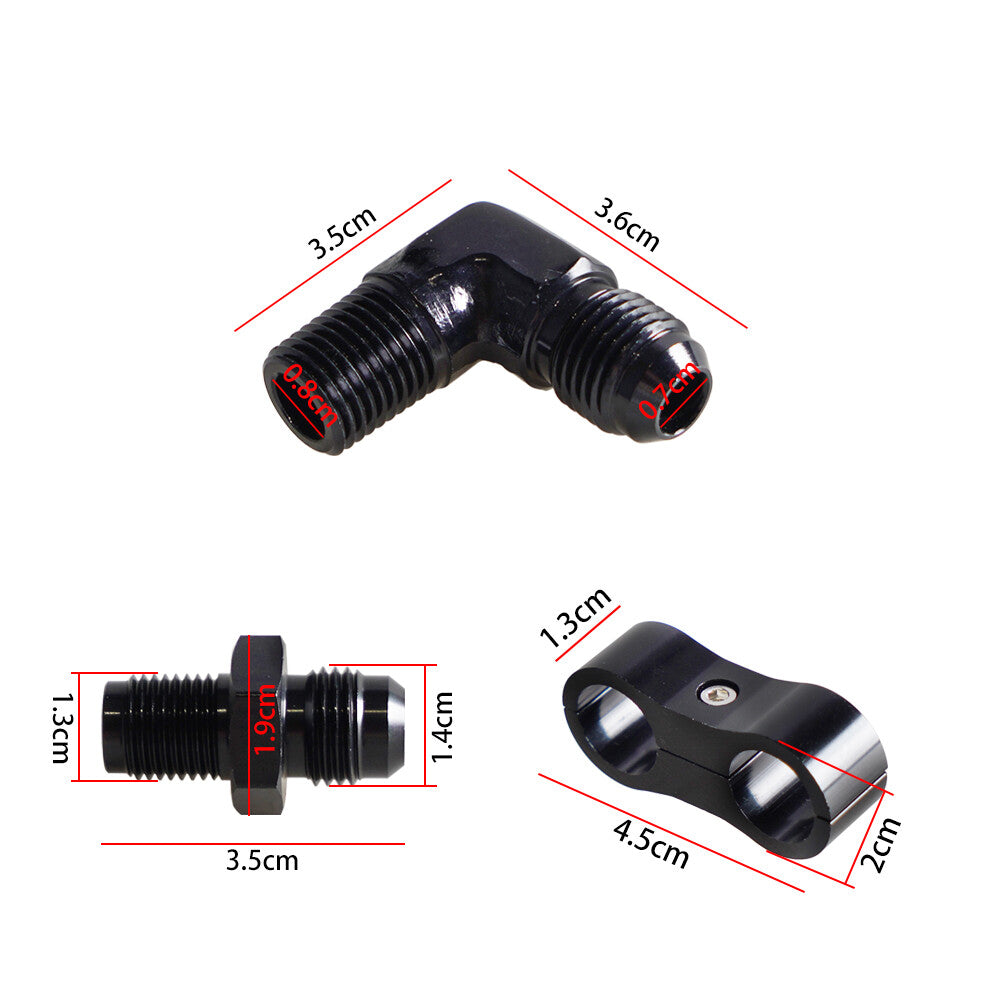 6AN PTFE 7-foot gearbox cooler hose fittings suitable for 4L60/700R4/TH350/TH400