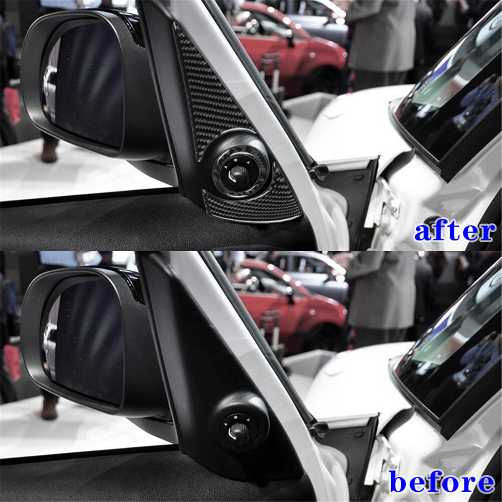 4X Carbon Fibre Interior Front Door Pillar Trim Panel for Fiat 500L 2014-2017