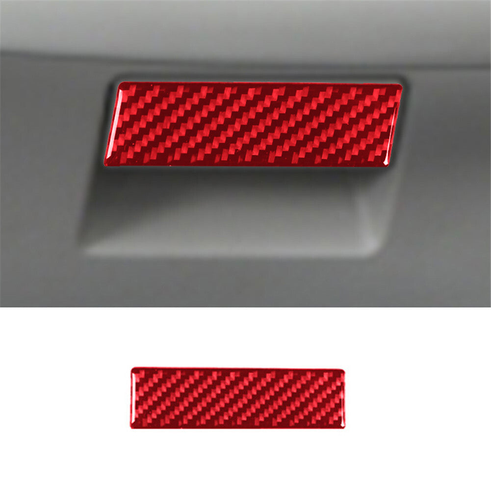 Red Carbon Fiber for Co -pilot Storage Box Handle Cover for Jeep Liberty 2008-2012