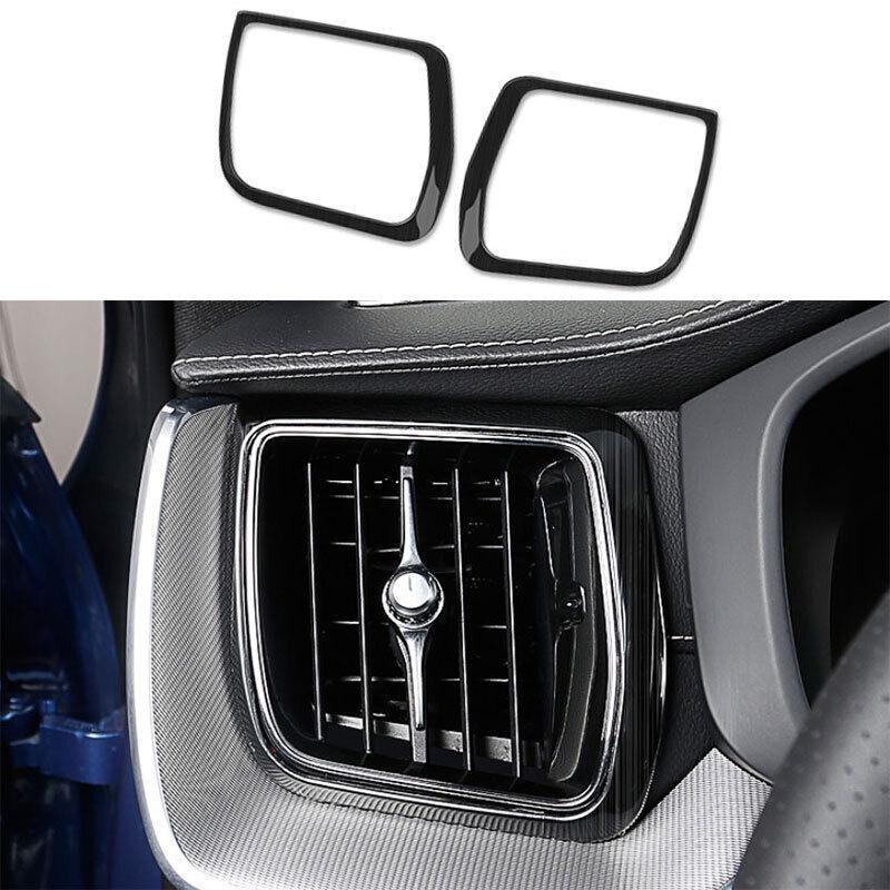 Black Titanium Left And Right Air Outlet Vent Trim Fit for Volvo XC60 2018-2023