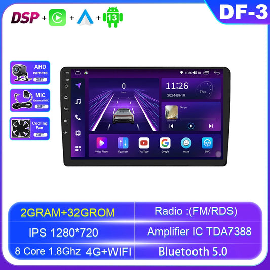 Android Carplay Car Radio for Audi for A4 B6 S4 RS4 2000-2006 GPS Multimedia Player