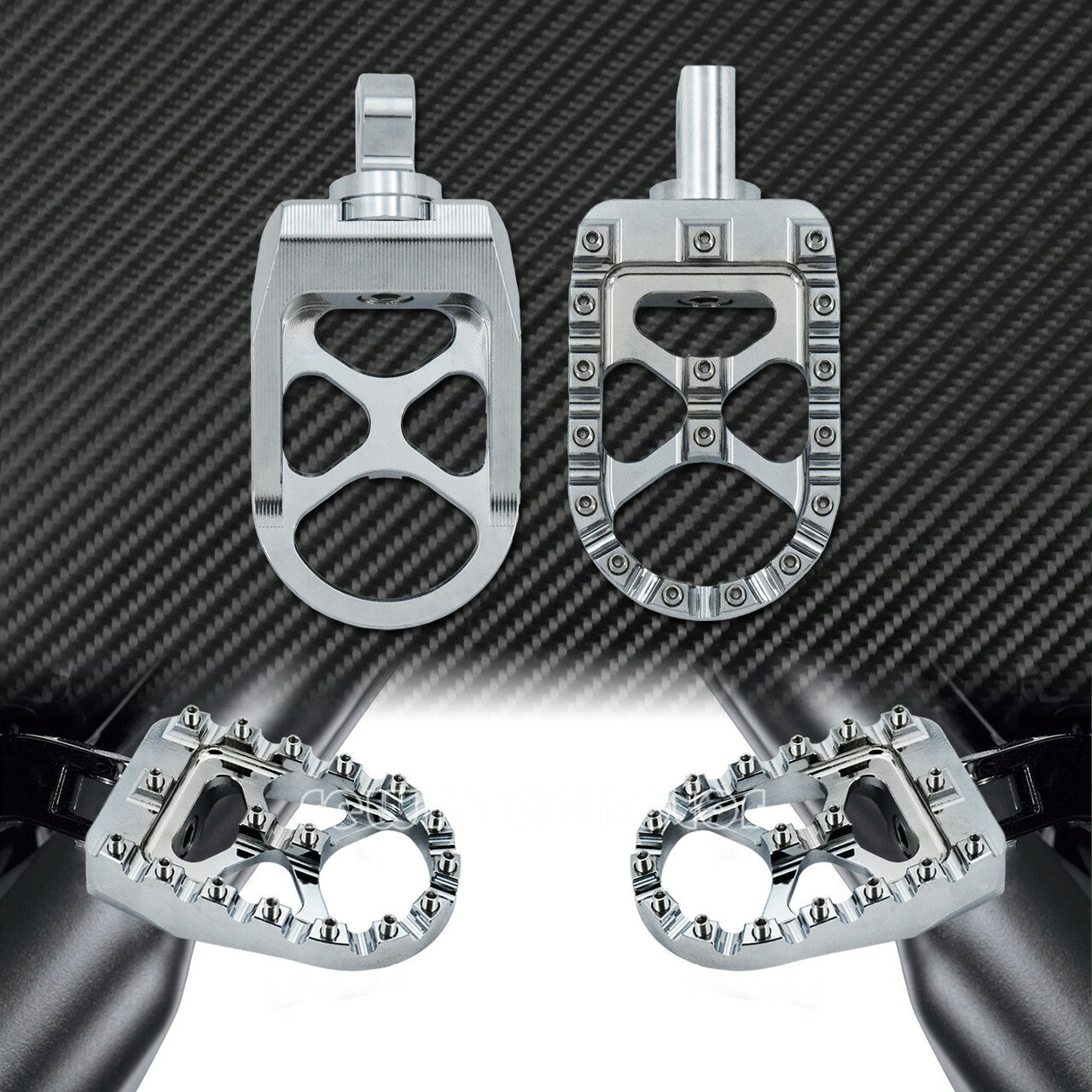 Chrome Wide Fat Foot Peg Rests Fit for Harley Sportster XL Dyna Touring Softail