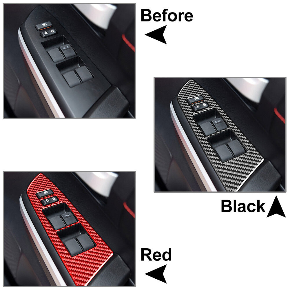 for Toyota Tundra RHD Carbon Fiber Interior Door Window Lift Switch Cover Trim