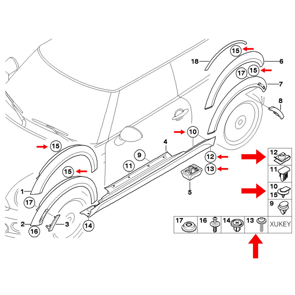40 parts underrun protection underbody engine protection kit clip set for BMW 3 Series E46