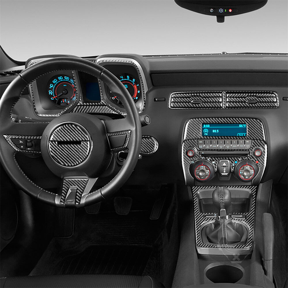 for Chevrolet Camaro 2010-11 Carbon Fiber Interior Full Set Kit Trim Cover 32Pcs
