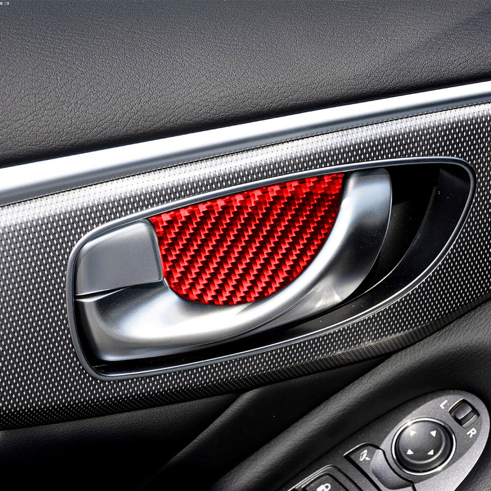 Red carbon fiber door handle cover trim suitable for Infiniti Q50 Q60 2014-2019