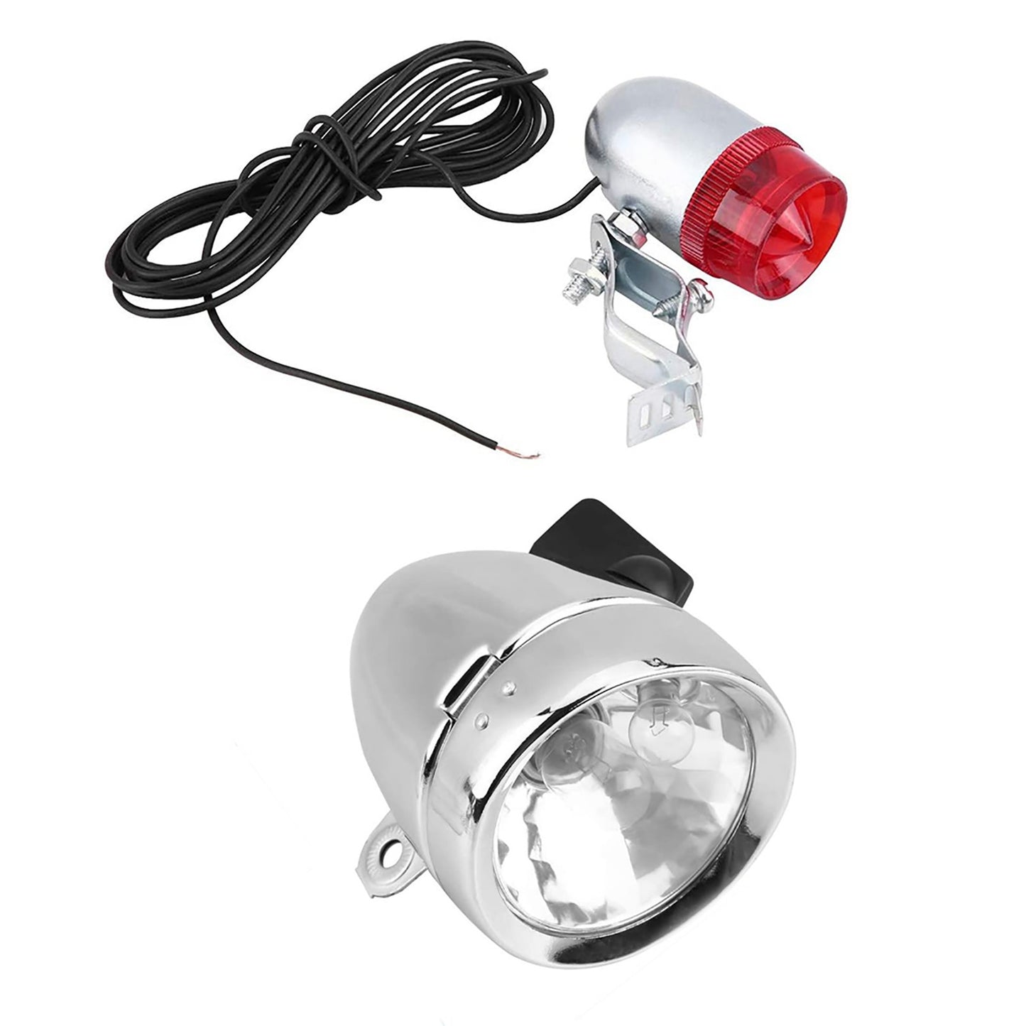 Headlight Tail Light Kit 12V 6W Friction Generator Dynamo Headlight Tail Light