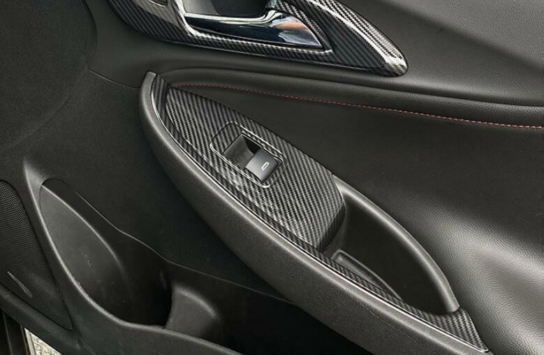 for Chevrolet Malibu 2016-2021 Carbon Fiber Side Door Scuff Plate Interior Cover