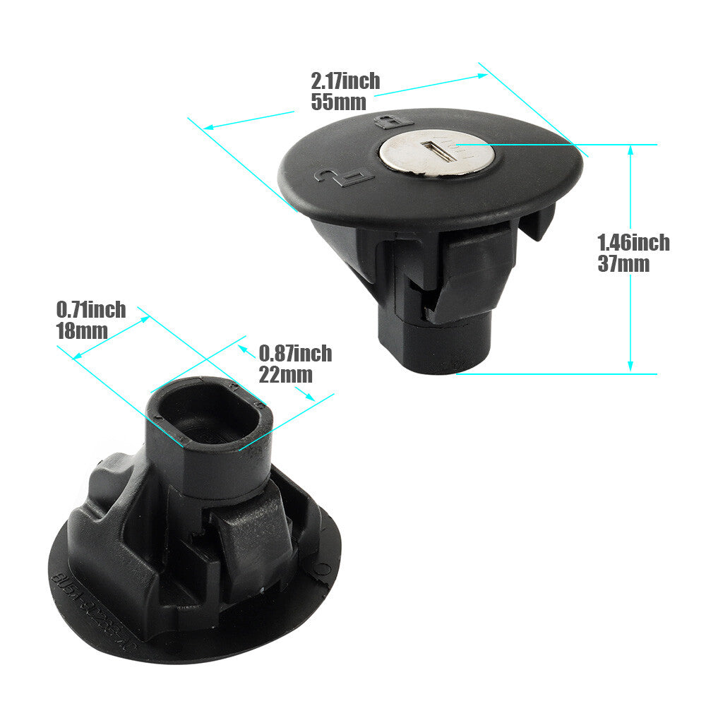 1 new Locking Gas Tank Connector Cap with 2 Buttons for Ford 8U5Z9C268B