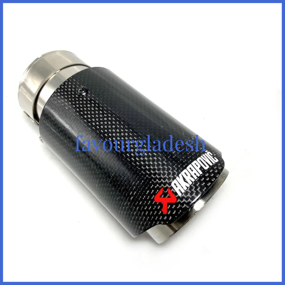 1 X IN 2.0 51MM OUT: 3.5 89MM Akrapovic Glossy Carbon Fiber Pipe Exhaust Tip