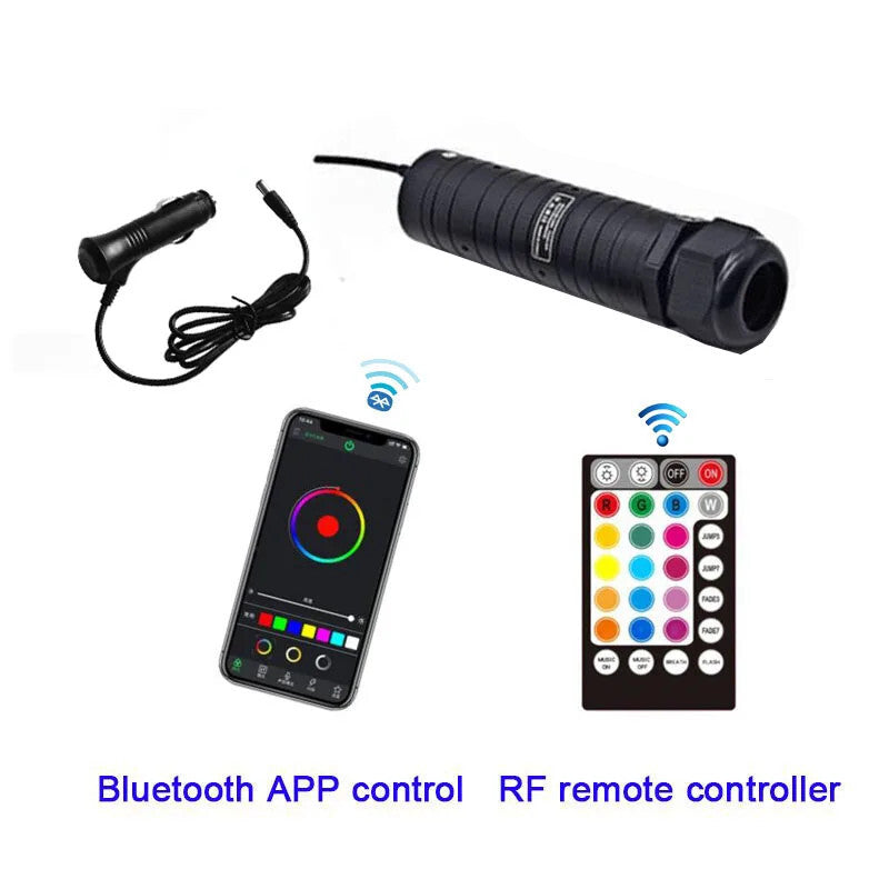 Car Roof Sky Star Light DC12V 6W RGB LED Fiber Optic Cable Lamp Remote Control