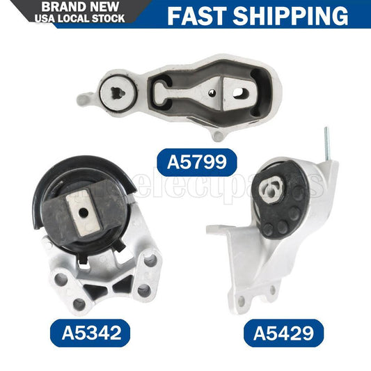 3pcs Engine Trans Mount Set for 2013-19 for Ford Flex Taurus 3.5L A5342 A5799 A5429