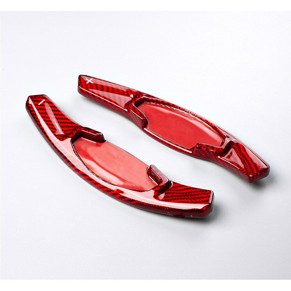 Red Carbon Fiber Steering Wheel Paddles Shifter Trim for Honda for Civic 11th 2022+