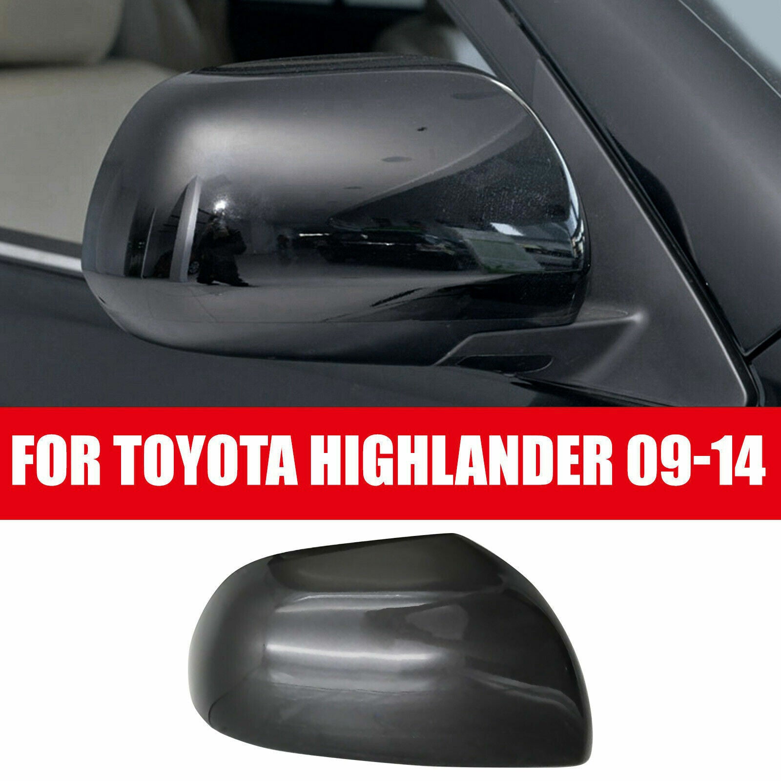 Fit for Toyota Highlander 2008-2013 Right Side Rearview Mirror Cover Cap Grey AT