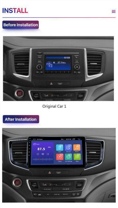For 2016 2017 2018 for Honda Pilot 10.1 Android 10.0 Stereo Radio Navi GPS Wifi MP5