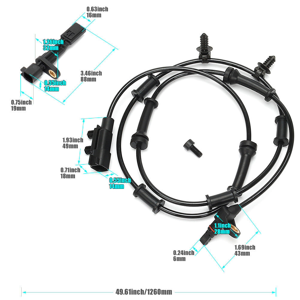 4X Front Rear Left Right ABS Wheel Speed Sensor for Jeep for Wrangler 3.6/3.8L 07-14