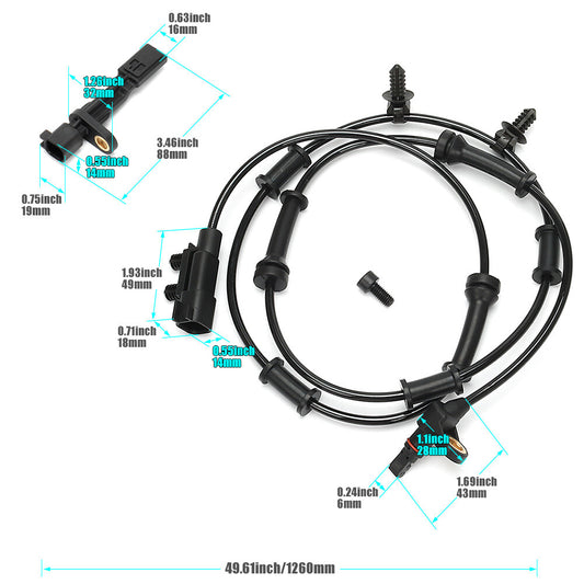 4X Front Rear Left Right ABS Wheel Speed Sensor for Jeep for Wrangler 3.6/3.8L 07-14