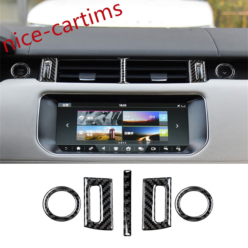 5¡ÁCarbon Fiber Center Air Vent Outlet Cover Fit For LR for Range Rover Sport 2014-17