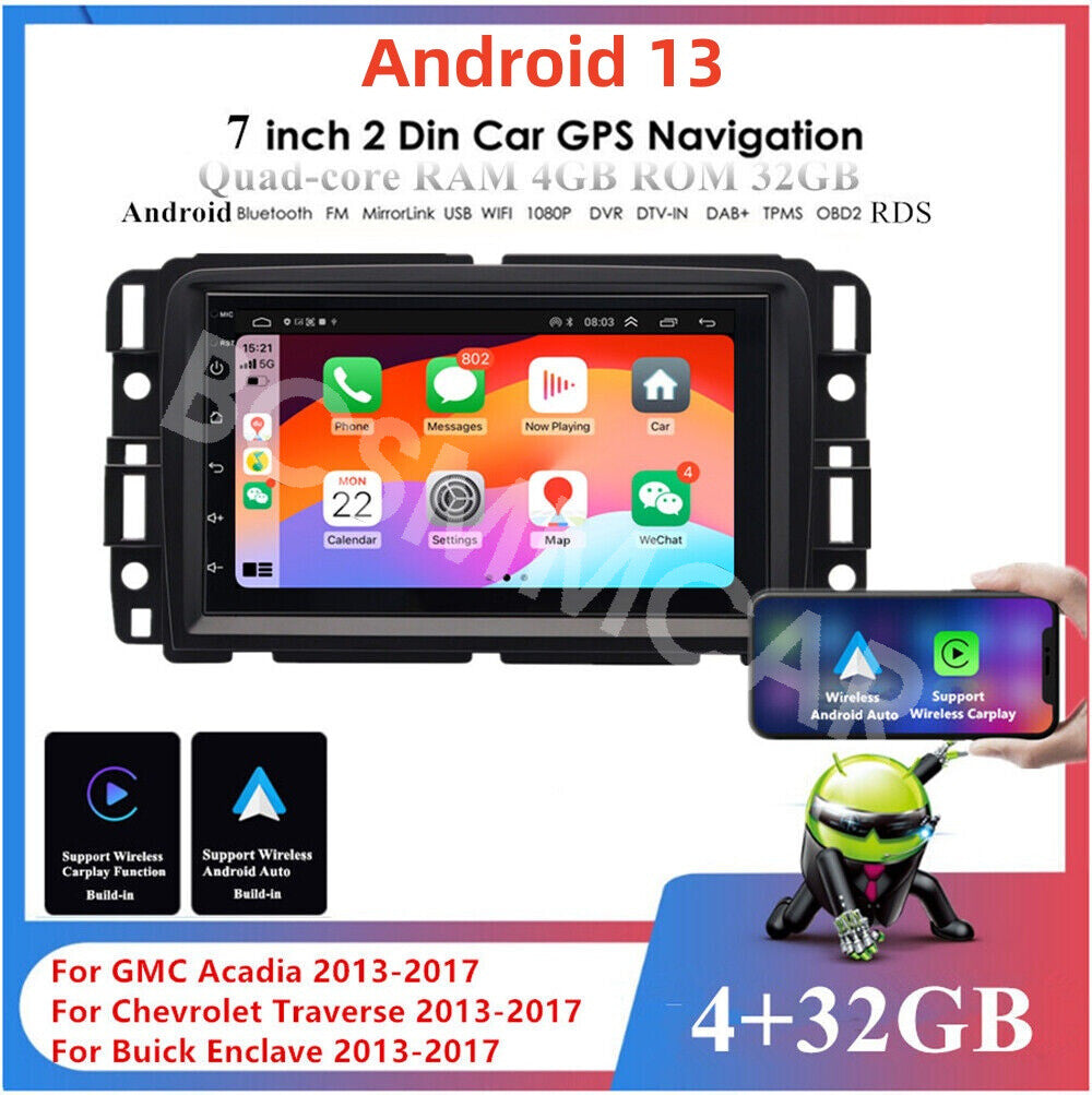 Fit for GMC Acadia 2013-2017 7in Car Radio Stereo For Apple Carplay GPS NAVI FM