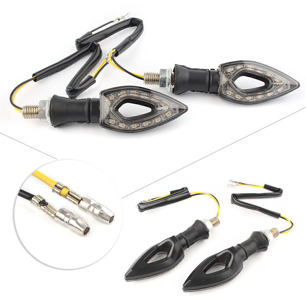 12V LED Turn Signal Indicator Blinker Amber Light Lamps Black Universal 2PCS UK