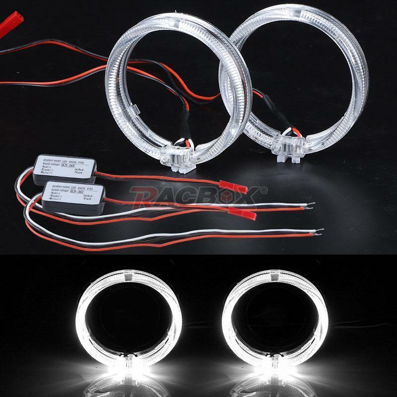 80mm White LED Light Guide Angel Eyes Halo Rings DRL For Car Headlight Retrofit