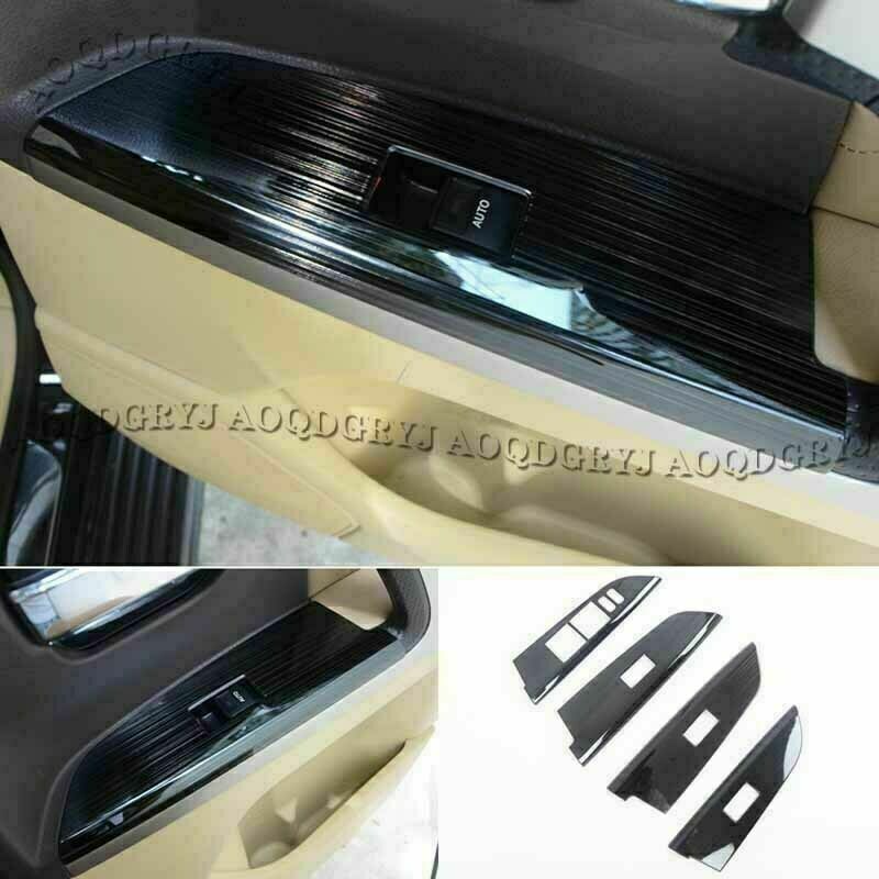 for Toyota for Land Cruiser LC200 2016-21 Black Steel Window Lift Switch Cover Trim