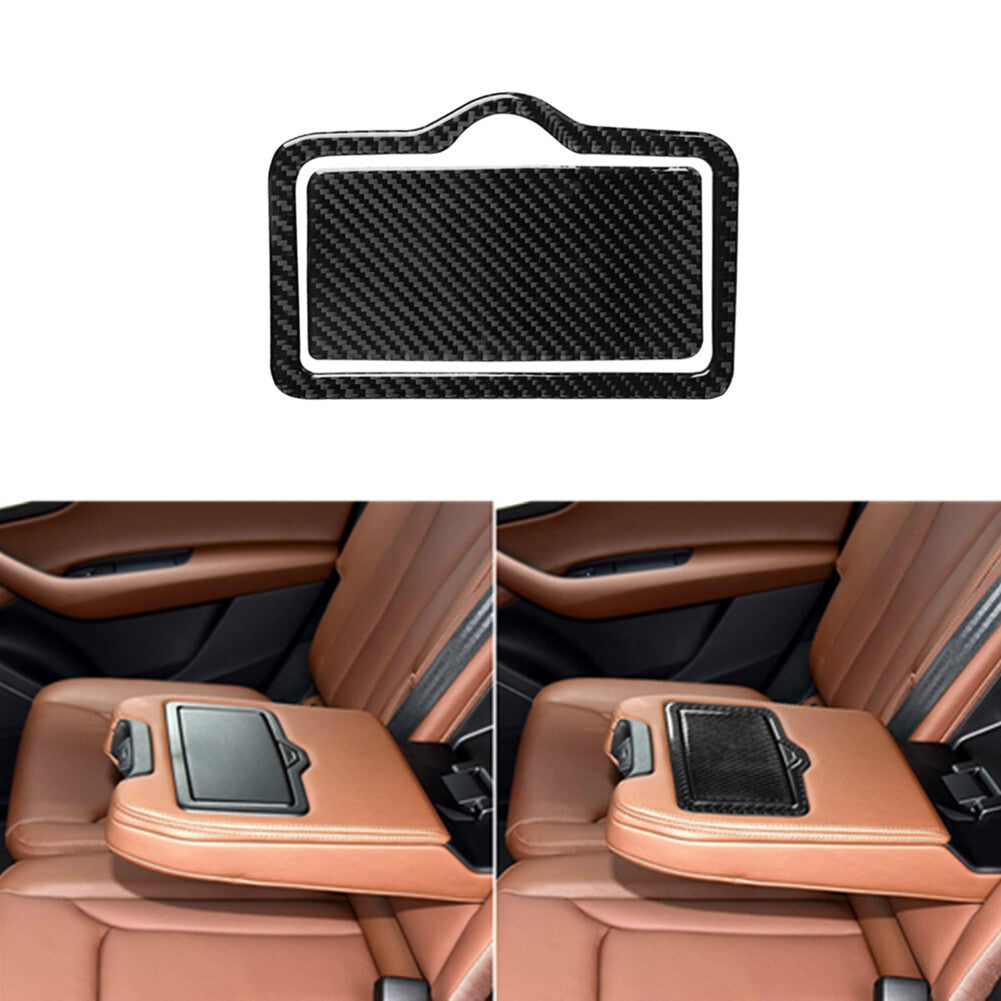 Rear Drain Cup Panel Trim Interior Carbon Fiber Sticker for Audi Q7 2016-2019