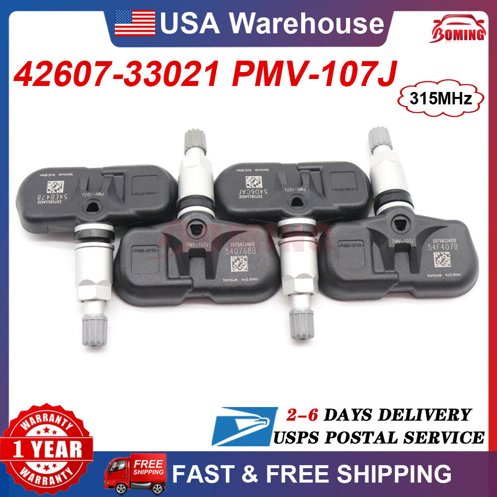 4PC TPMS Tire Pressure Sensor PMV-107J 315Mhz for Toyota for Scion for Lexus 42607-33021