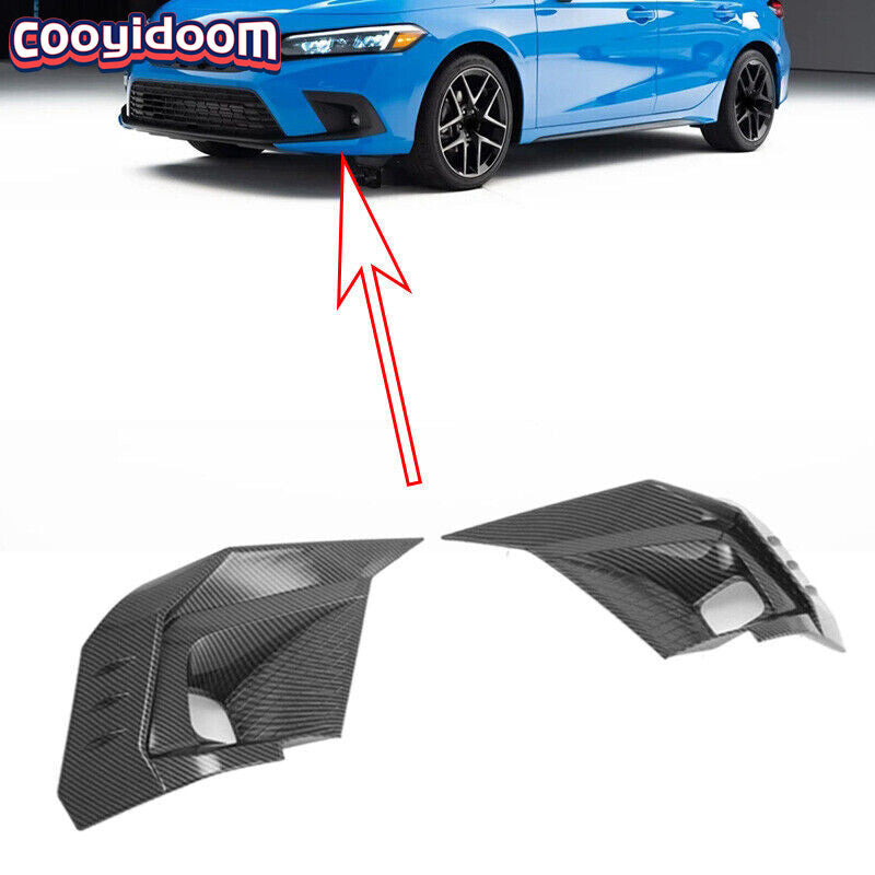 2-Piece Carbon Fiber Front Fog Light Frame Trim for 2022 for Honda for Civic 11
